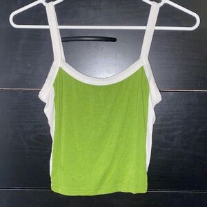 Green and white cropped, tank top